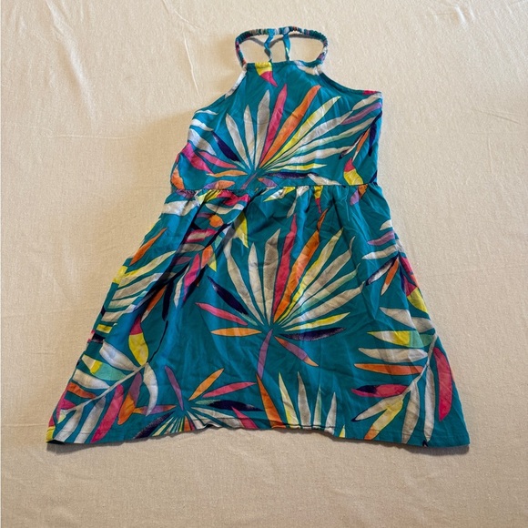 Crazy 8 Tropical Leaf Print Dress Girls Size Medium 7/8 - Picture 1 of 6